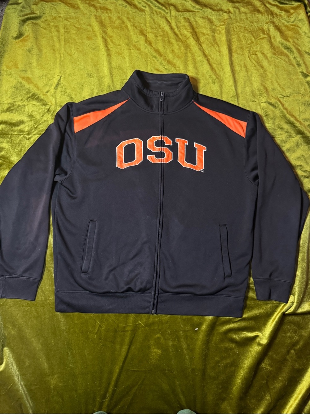 OSU Black & Orange Zip-Up Track Jacket